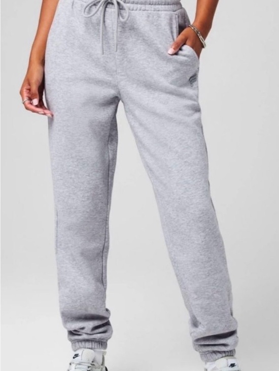 Fabletics Pants - Fabletics Cozy Fleece Heather Gray Pull-On Joggers